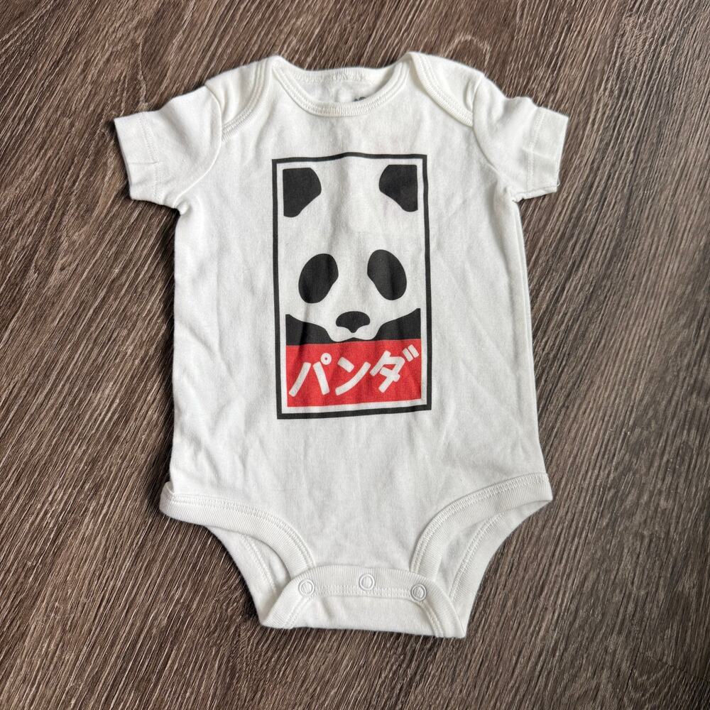 Popkiller Panda Baby Cotton Bodysuit Size 3M NWT